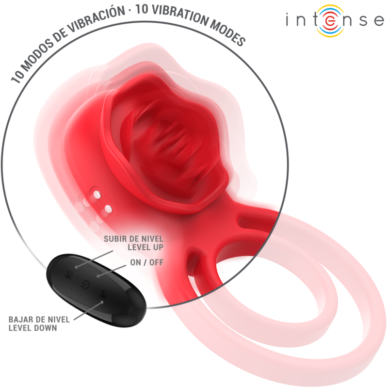 INTENSE - GAIL PINK STIMULATOR 10 VIBRATIONS RED REMOTE CONTROL