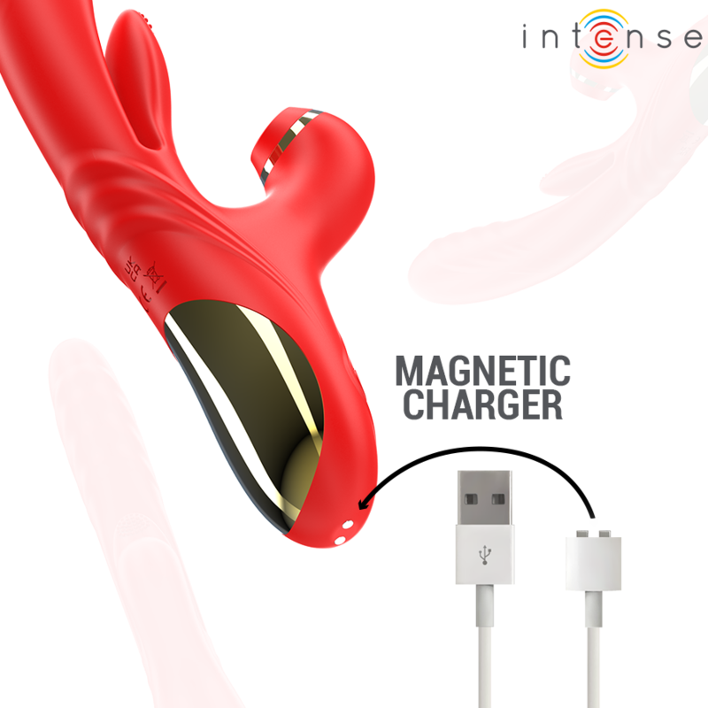 INTENSE - KAROL MULTIFUNCTION VIBRATOR THRUST &amp; STIMULATION &amp; SUCTION RED