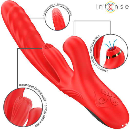 INTENSE - KAROL MULTIFUNCTION VIBRATOR THRUST &amp; STIMULATION &amp; SUCTION RED