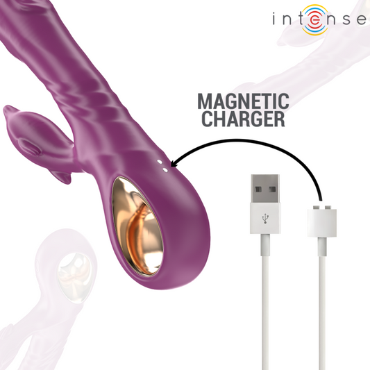 INTENSE - HALLE MULTIFUNCTION VIBRATOR WITH STIMULATING TONGUE PURPLE DOLPHIN