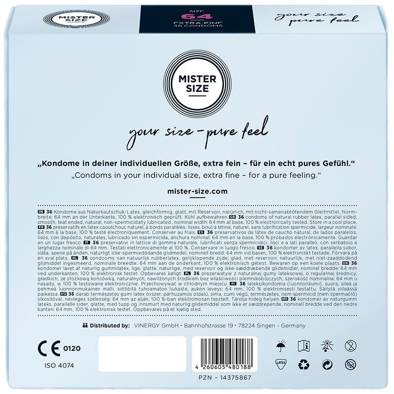 MISTER SIZE - XXL SIZE CONDOMS 64 MM (36 UNITS)
