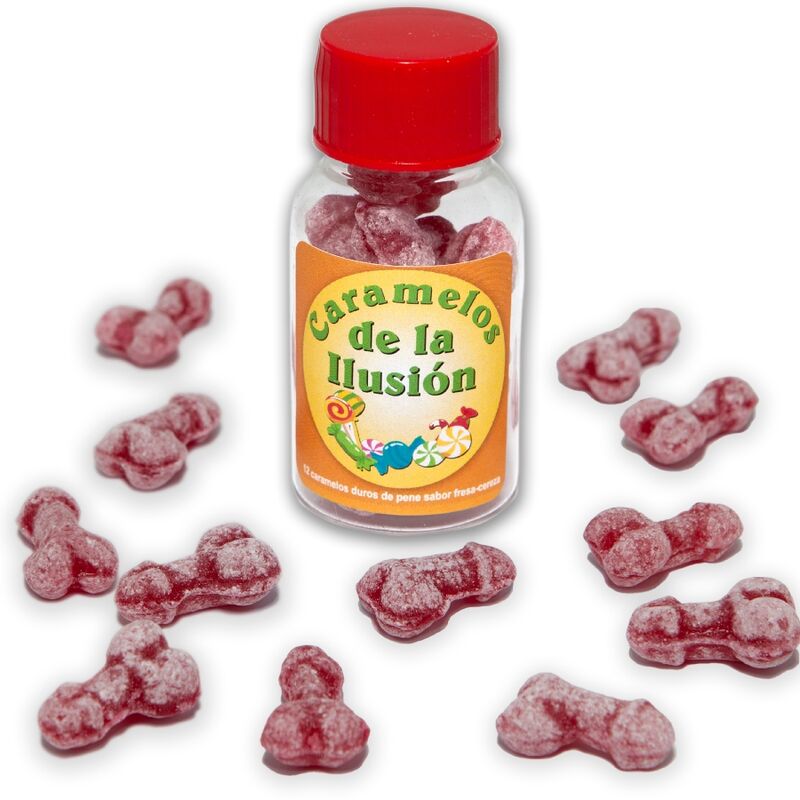 DIABLO PICANTE - 12 STRAWBERRY/CHERRY PENIS-SHAPED ILLUSIONS CANDIES
