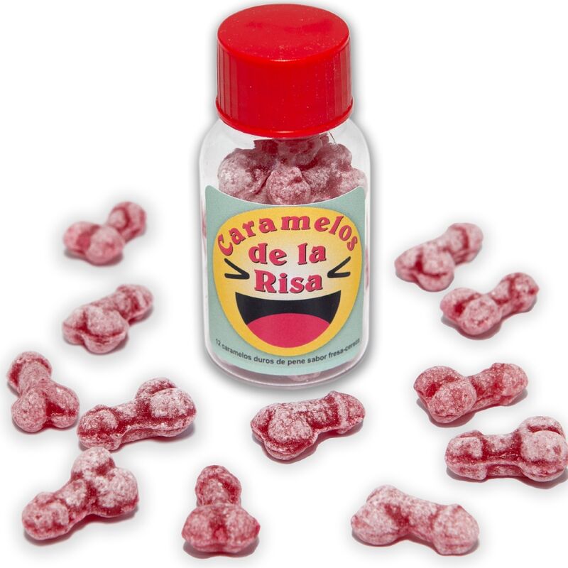 DIABLO PICANTE - 12 STRAWBERRY/CHERRY PENIS-SHAPED LAUGH CANDIES