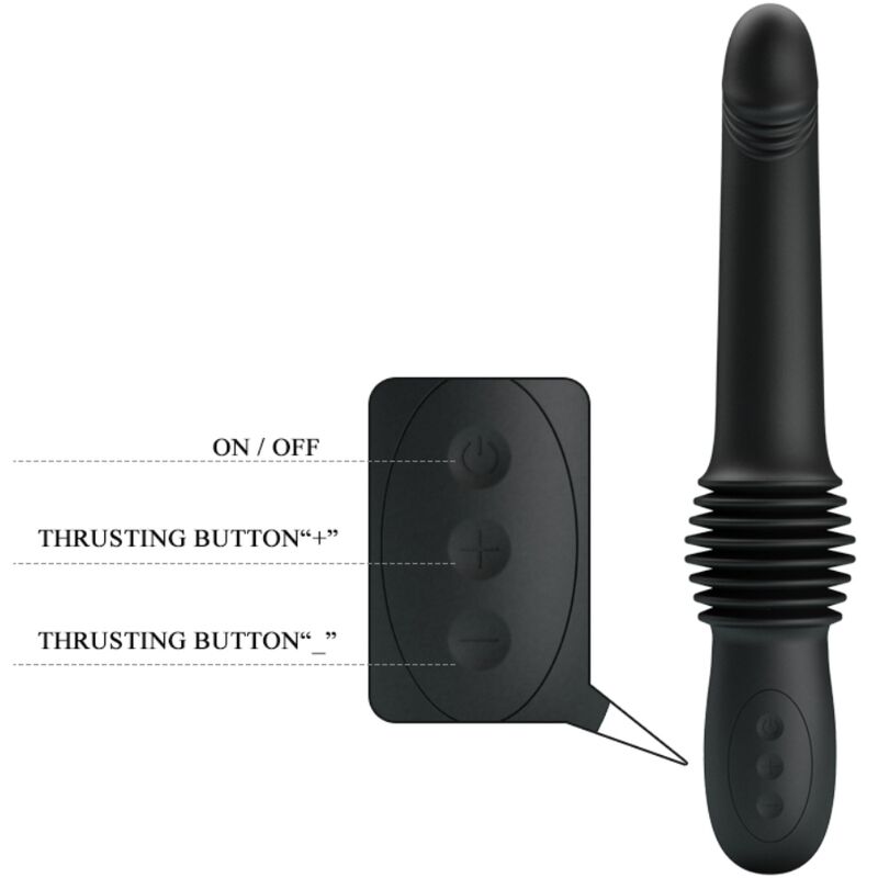 PRETTY LOVE - PAZUZU VIBRATOR 3 THRUSTING MODES BLACK