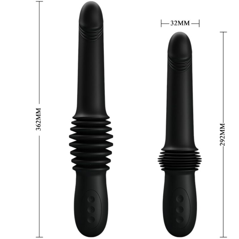 PRETTY LOVE - PAZUZU VIBRATOR 3 THRUSTING MODES BLACK