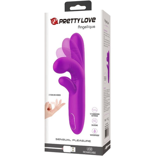 PRETTY LOVE - ANGELICAL MULTIFUNCTION VIBRATOR + PURPLE CLITORIS STIMULATOR