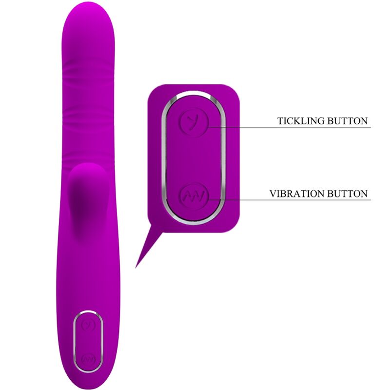 PRETTY LOVE - ANGELICAL MULTIFUNCTION VIBRATOR + PURPLE CLITORIS STIMULATOR