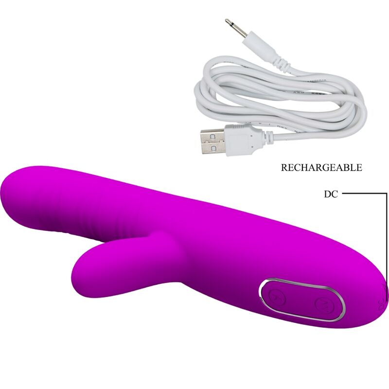 PRETTY LOVE - ANGELICAL MULTIFUNCTION VIBRATOR + PURPLE CLITORIS STIMULATOR