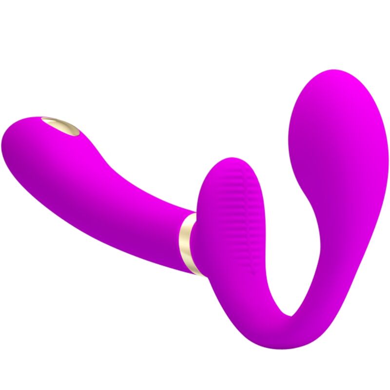 PRETTY LOVE - THUNDERBIRD DOUBLE STRAP-ON VIBRATOR WITH REMOTE CONTROL PURPLE
