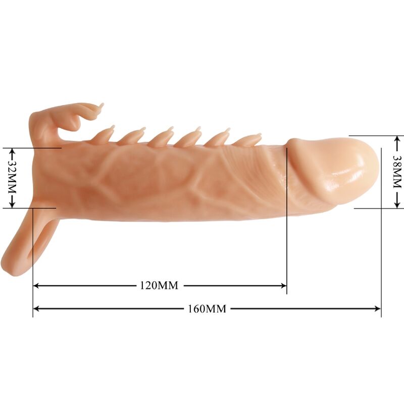PRETTY LOVE - EMMIT PENIS SLEEVE + FLESH CLITORIS STIMULATOR