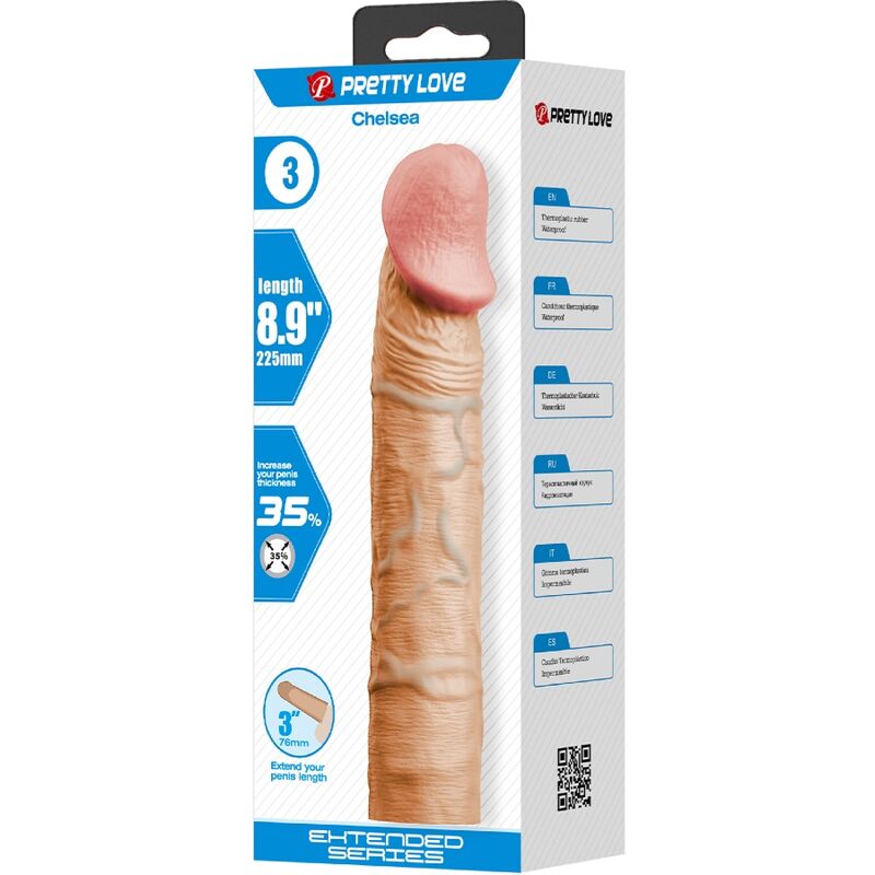 PRETTY LOVE - CHELSEA PENIS SLEEVE WITH 3 INCH FLESH EXTENSION