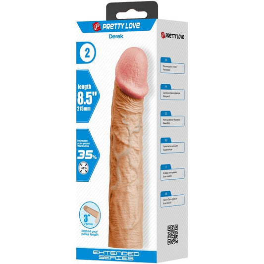 PRETTY LOVE - DEREK PENIS SLEEVE WITH 3 INCH FLESH EXTENSION