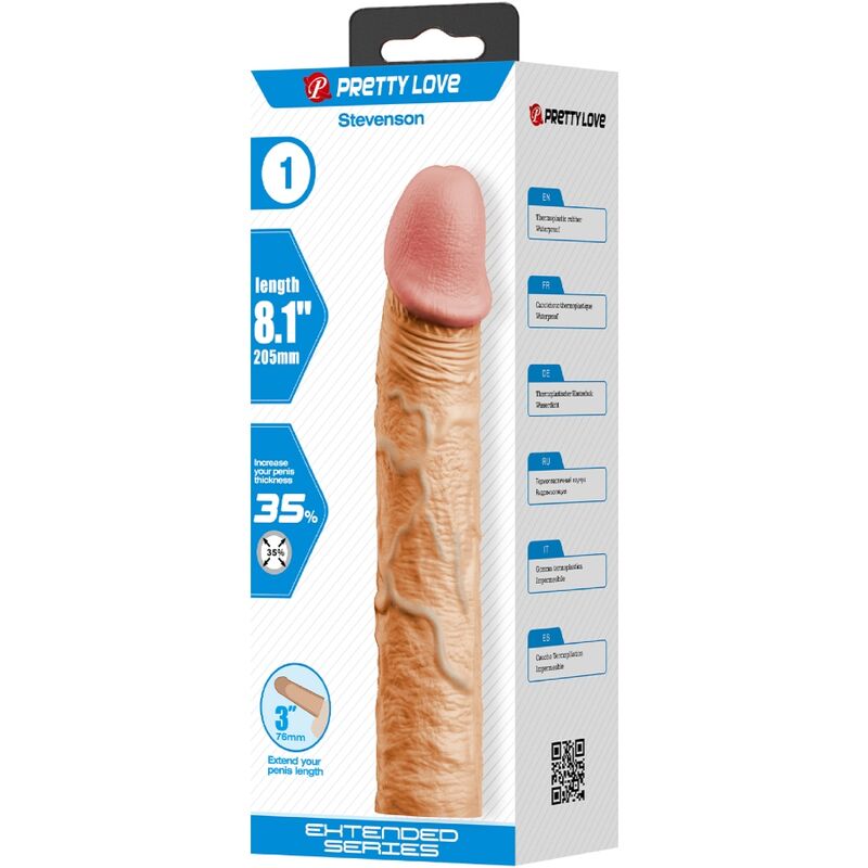 PRETTY LOVE - STEVENSON PENIS SLEEVE WITH 3 INCH FLESH EXTENSION