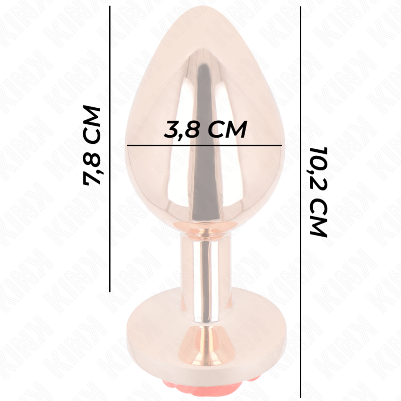 KINK - ROSE GOLD ANAL PLUG WITH RED ROSE L