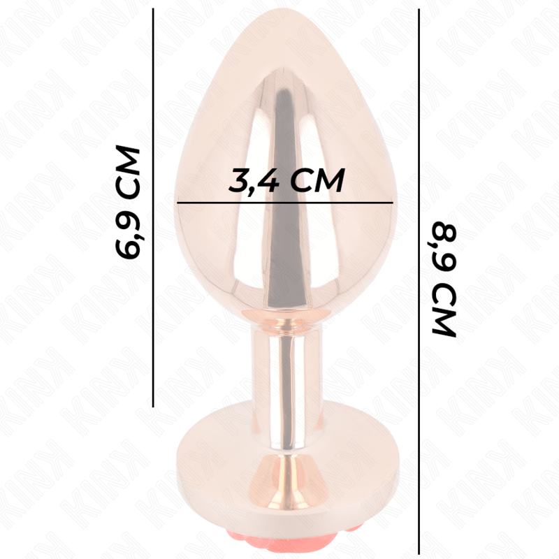 KINK - ROSE GOLD ANAL PLUG WITH RED ROSE M