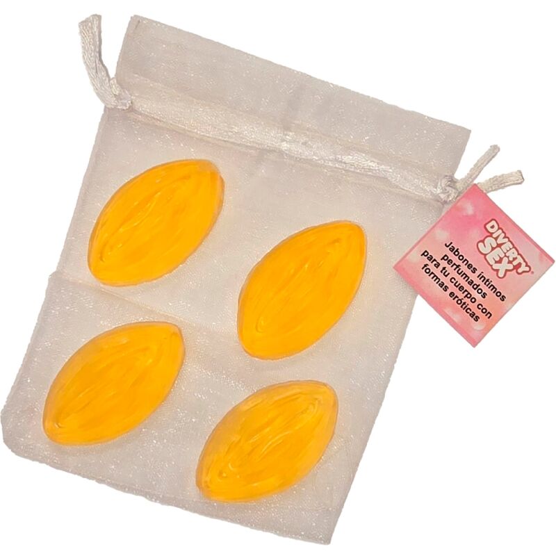 DIABLO PICANTE - 4 MINI YELLOW VAGINA-SHAPED SOAPS
