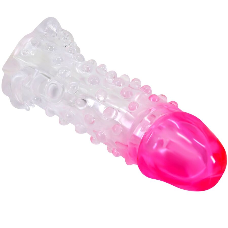 PRETTY LOVE - WILFORD REALISTIC ENLARGEMENT SHEATH WITH PINK EMBOSSED PENIS