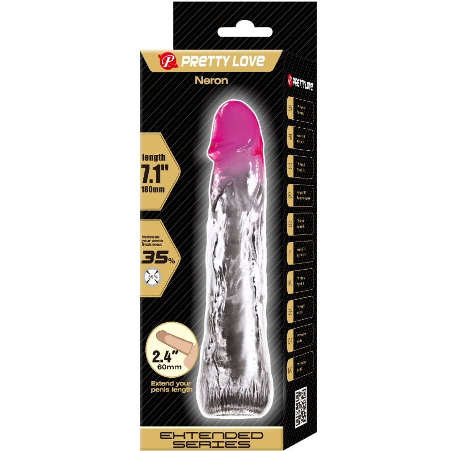 PRETTY LOVE - NERON 6 CM REALISTIC PENIS ENLARGEMENT SHEATH PINK