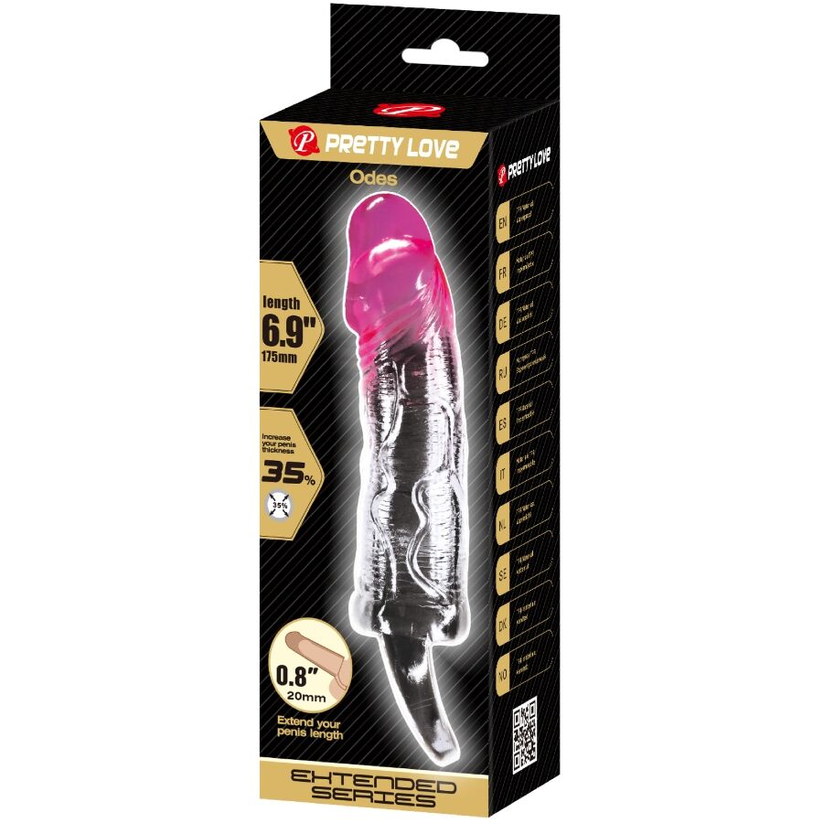 PRETTY LOVE - ODES 2 CM REALISTIC PINK PENIS ENLARGEMENT SHEATH