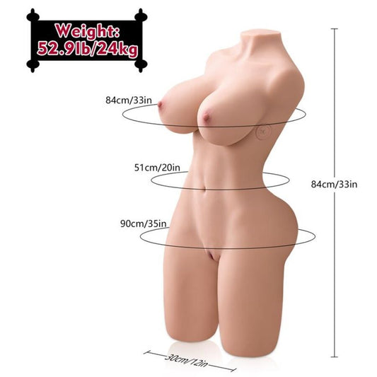 XISE - ERICA TORSE RÉALISTE À VIBRATION FÉMININE 84 CM