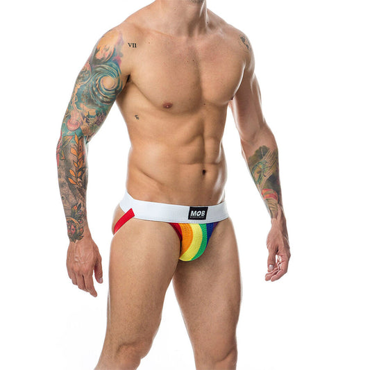 MOB - JOCK CLASSIQUE À RAYURES ARC-EN-CIEL TAILLE L