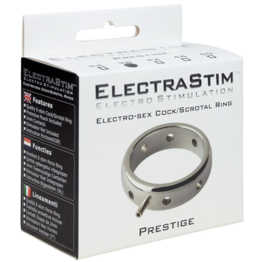 ELECTRASTIM - ANNEAU PÉNIS ÉLECTROMAGNÉTIQUE PRESTIGE EN MÉTAL 42 MM