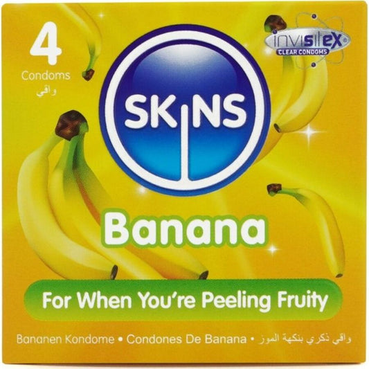 SKINS - PACK DE 4 PRÉSERVATIFS BANANE PREMIUM