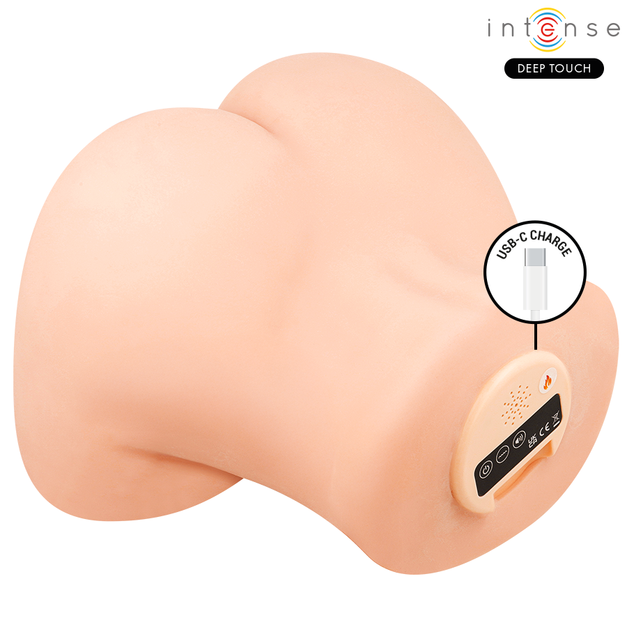 INTENSE DEEP TOUCH - MASTURBATEUR ANAL ET VAGINAL GINGER AVEC SUCCION, CHALEUR, VIBRATION ET EFFETS VOCAUX, TÉLÉCOMMANDE INCLUSE, 5,3 KG