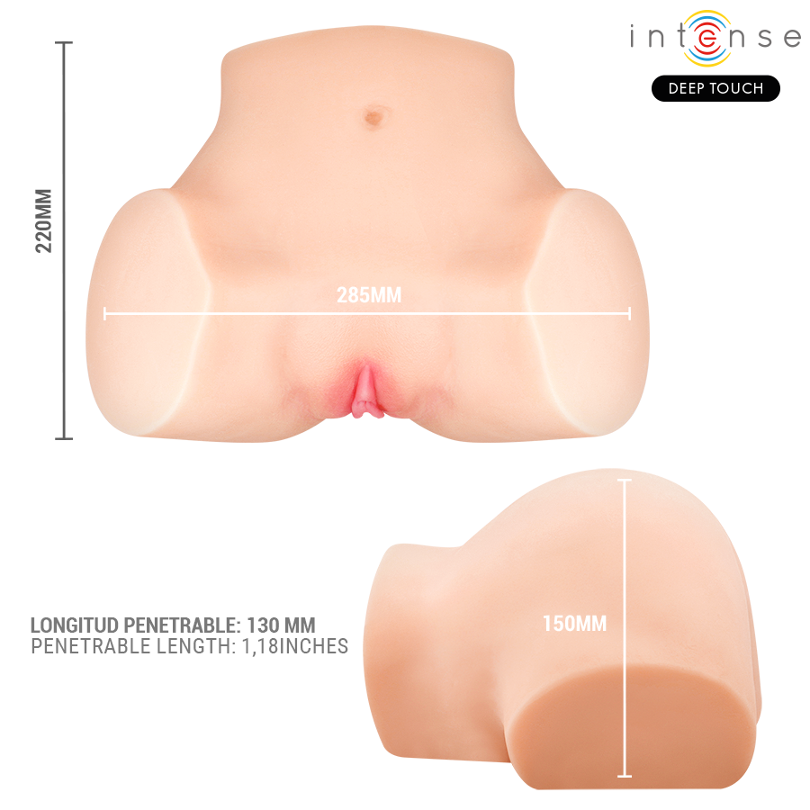 INTENSE DEEP TOUCH - MASTURBATEUR ANAL ET VAGINAL NICOLE AVEC EFFETS DE SUCCION, DE CHALEUR, DE VIBRATION ET VOCAUX, AVEC TÉLÉCOMMANDE, 5,3 KG