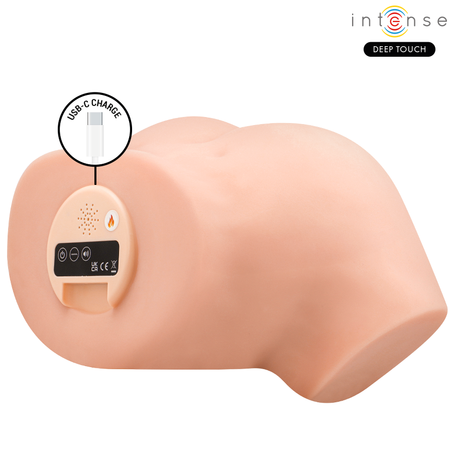 INTENSE DEEP TOUCH - MASTURBATEUR ANAL ET VAGINAL NICOLE AVEC EFFETS DE SUCCION, DE CHALEUR, DE VIBRATION ET VOCAUX, AVEC TÉLÉCOMMANDE, 5,3 KG