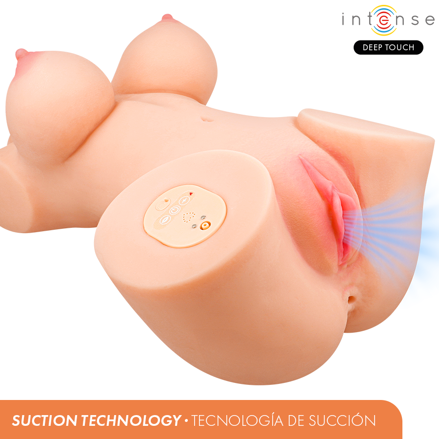 INTENSE DEEP TOUCH - VERO TORSE, ANUS ET VAGIN AVEC SUCCION, CHALEUR, VIBRATION ET EFFETS VOCAUX AVEC TÉLÉCOMMANDE 5,5 KG