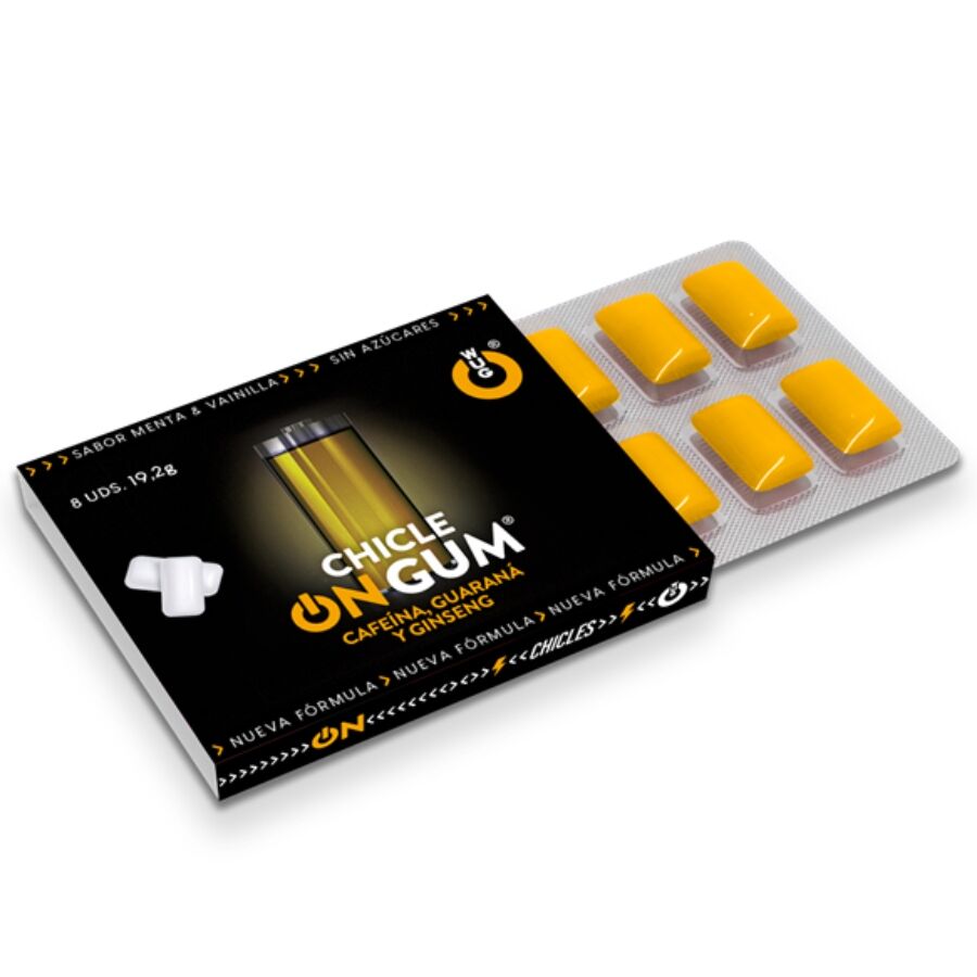 WUG GUM - ON À LA CAFÉINE, AU GINSENG ET À LA GOMME DE GUARANA 1 X 8 UNITÉS