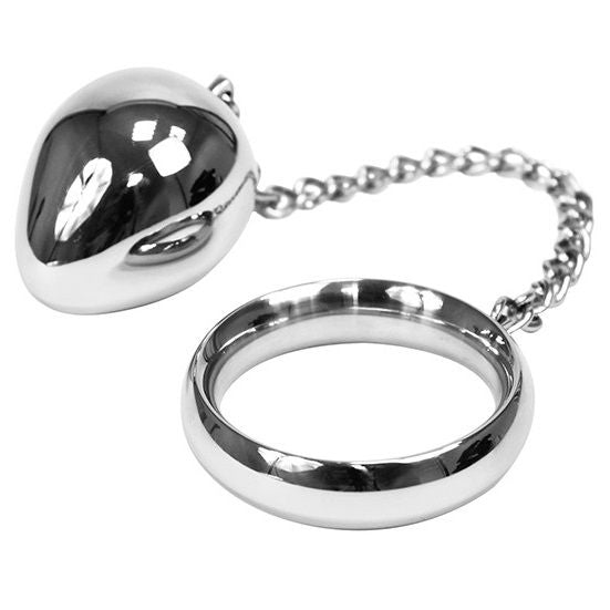 METAL HARD - 40MM COCK RING + CHAIN WITH METAL BALL