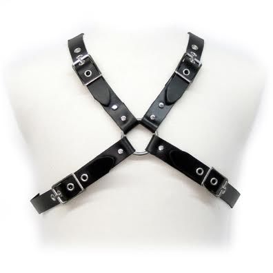 MEN'S LEATHER HARNESS - BLACK BUCKLE