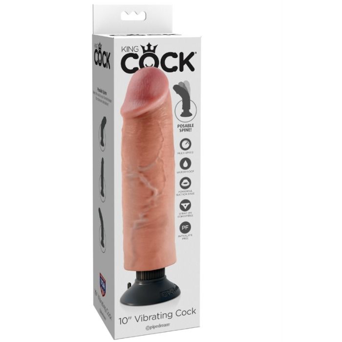 KING COCK - NATURAL 25.5 CM VIBRANT DILDO