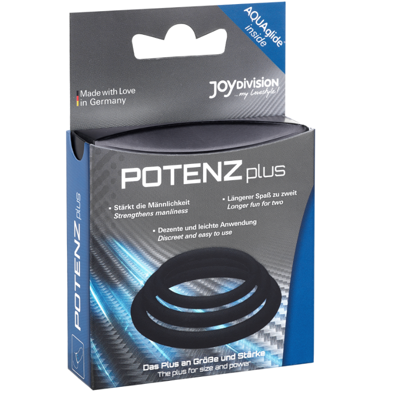 JOYDIVISION POTENZDUO - PLUS SET OF 3 BLACK RINGS - S, M, L