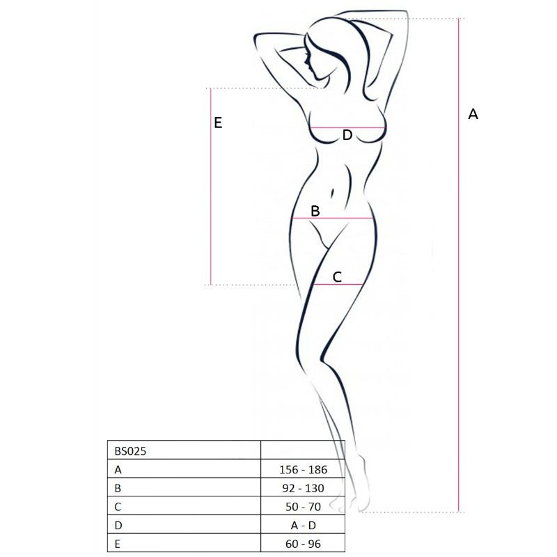 PASIÓN - MUJER BS025 BODYSTOCKING NEGRO ESTILO VESTIDO TALLA ÚNICA