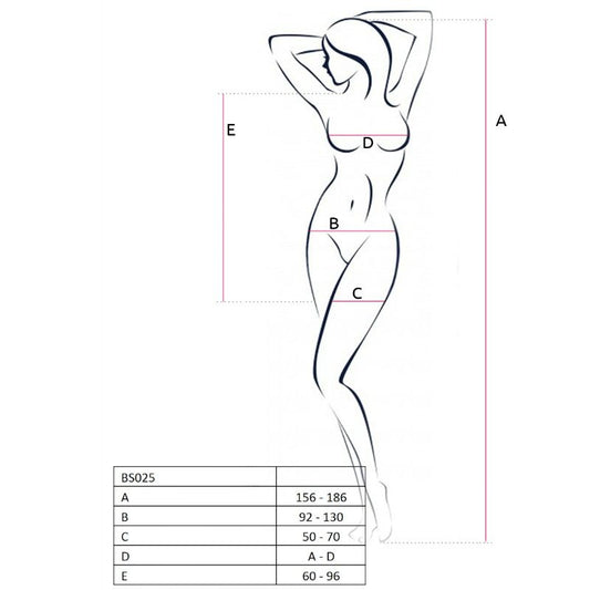 PASIÓN - MUJER BS025 VESTIDO ESTILO BODYSTOCKING BLANCO TALLA ÚNICA