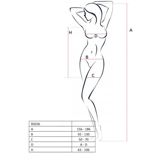 PASIÓN - MUJER BS026 VESTIDO ESTILO BODYSTOCKING BLANCO TALLA ÚNICA