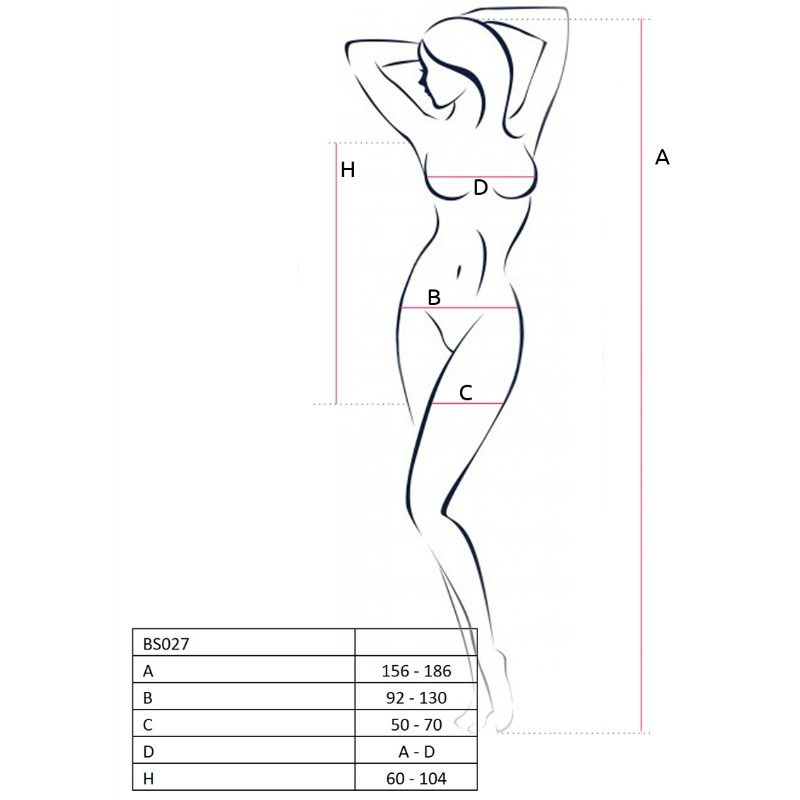 PASIÓN - MUJER BS027 VESTIDO ESTILO BODYSTOCKING BLANCO TALLA ÚNICA