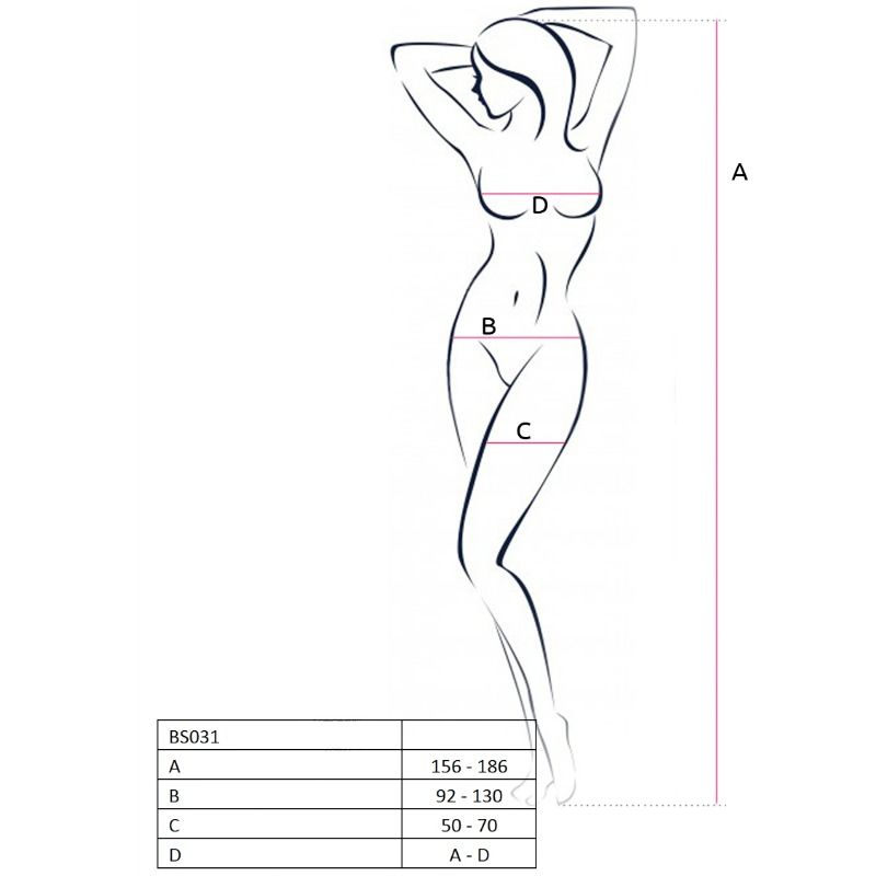 PASIÓN - MUJER BS031 BODYSTOCKING BLANCO TALLA ÚNICA