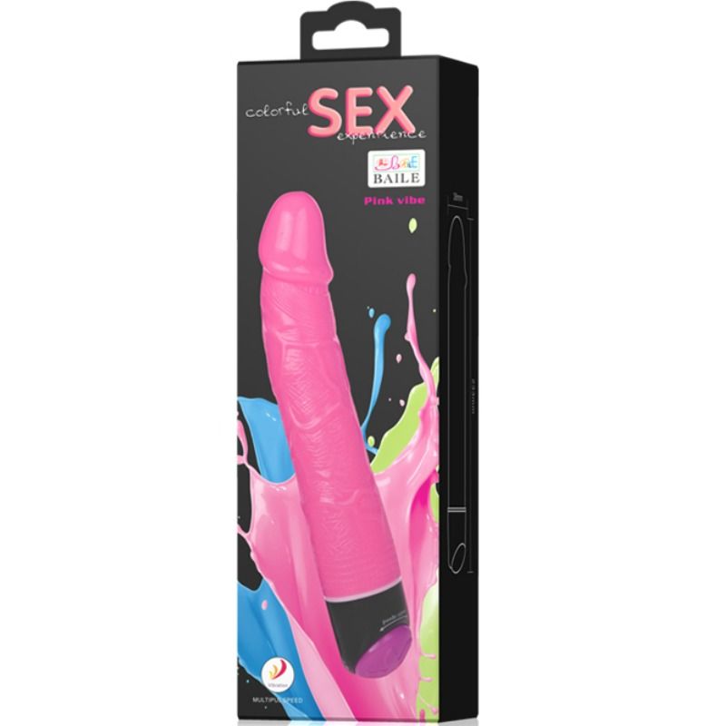 BAILE - VIBRATEUR RÉALISTE SEXE COLORÉ ROSE 23 CM