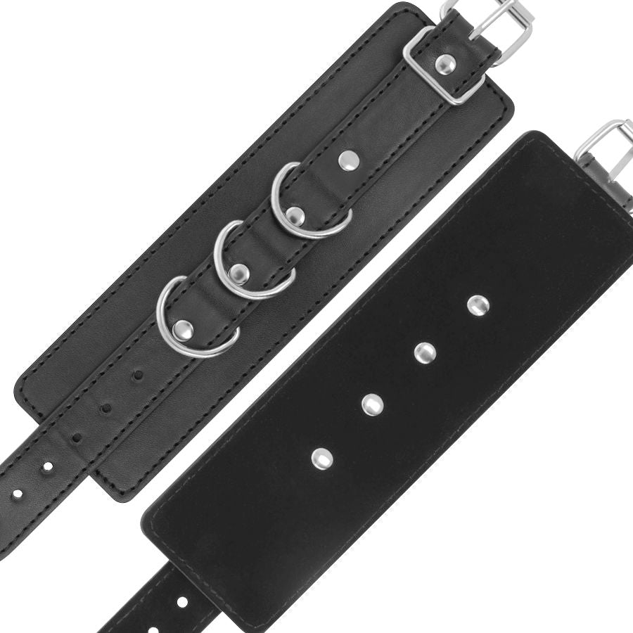 DARKNESS - ADJUSTABLE BLACK LEATHER ANKLE CUFFS