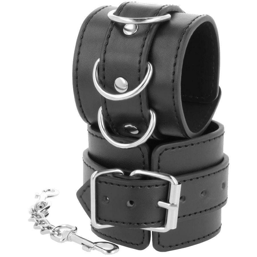DARKNESS - ADJUSTABLE BLACK LEATHER ANKLE CUFFS