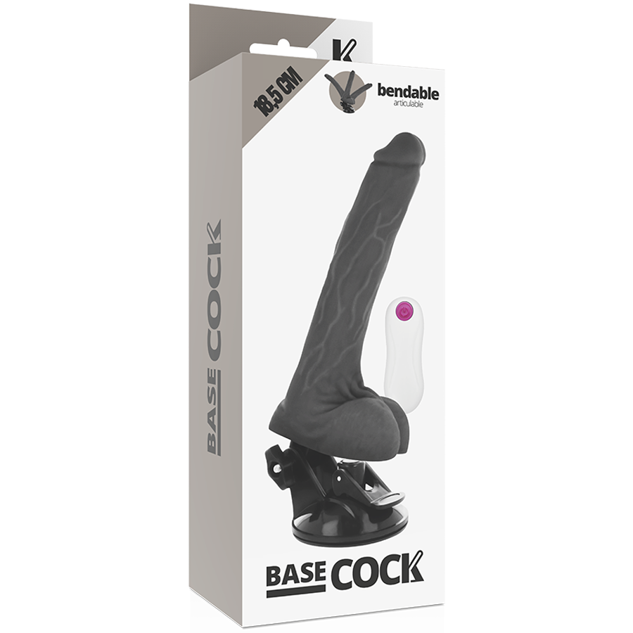 BASECOCK - ARTICULABLE VIBRATOR REMOTE CONTROL NATURAL 18.5 CM -O- 4 CM