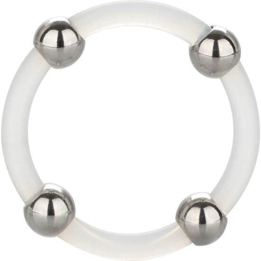 CALEXOTICS - BEADED SILICONE RING STEEL L
