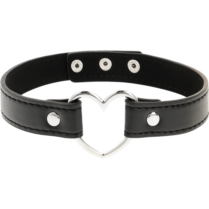 COQUETTE CHIC DESIRE - WOMEN'S VEGAN LEATHER NECKLACE HEART ACCESSORY