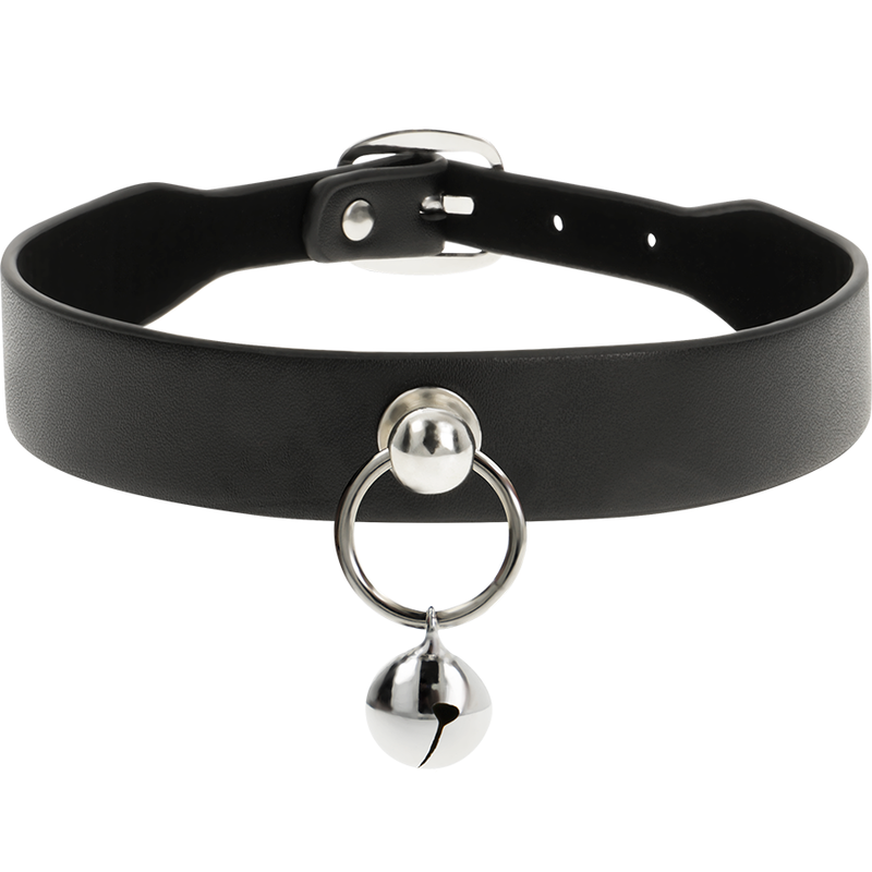 COQUETTE CHIC DESIRE - WOMEN'S VEGAN LEATHER NECKLACE ACCESSORY RATTLE/HOOP