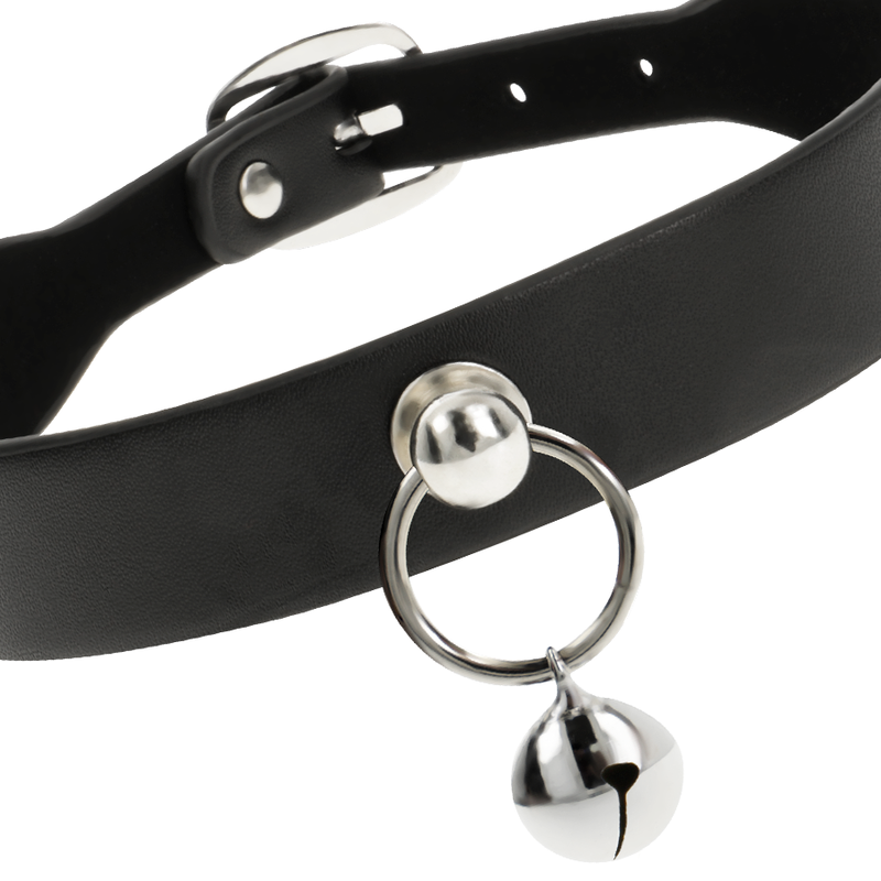 COQUETTE CHIC DESIRE - WOMEN'S VEGAN LEATHER NECKLACE ACCESSORY RATTLE/HOOP
