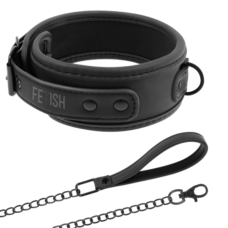 FETISH SUBMISSIVE - CHAIN COLLAR WITH NOPRENE LINED